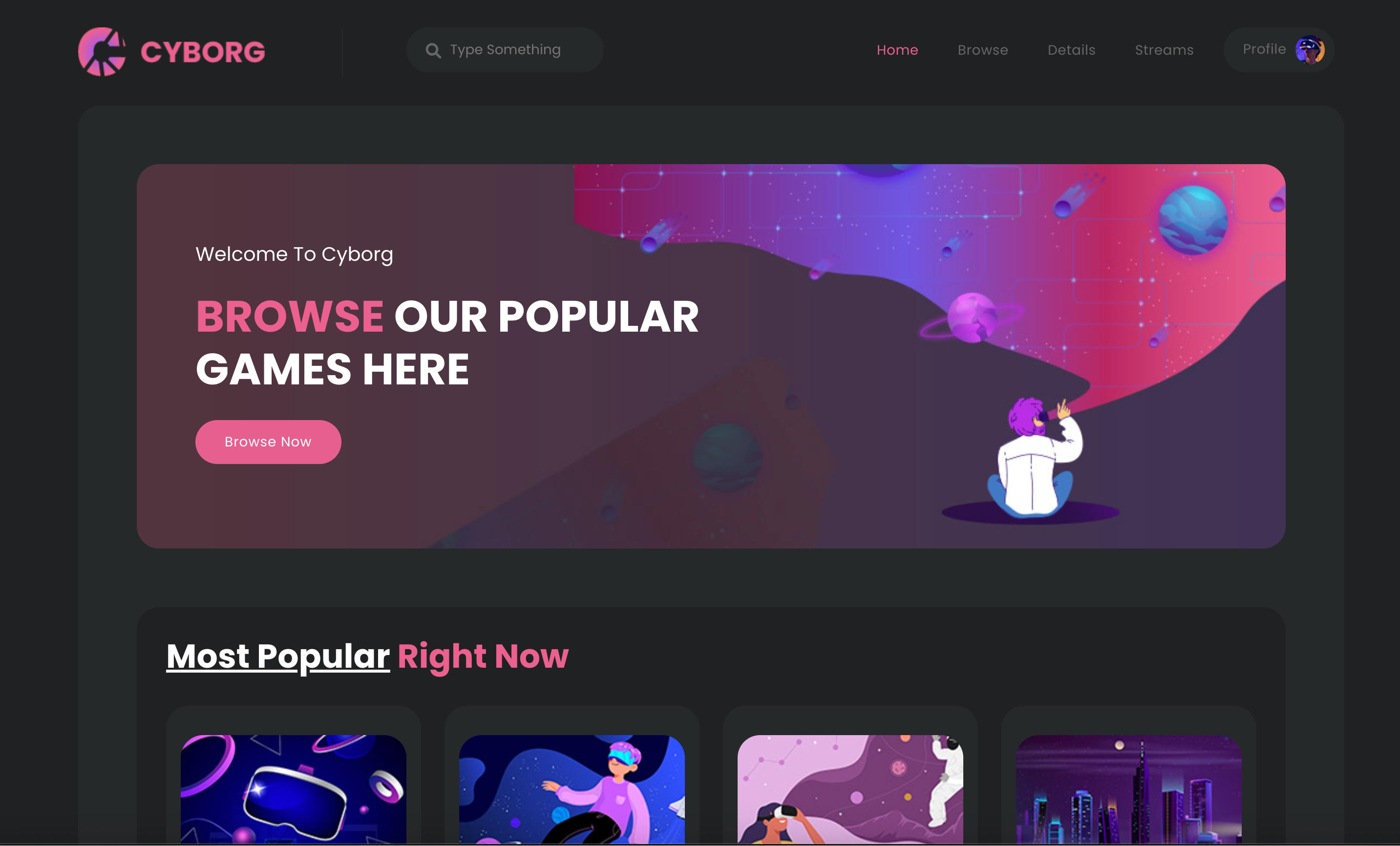 赛博游戏 (Cyborg)网页模板